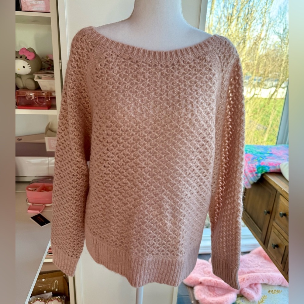 Juicy Couture Black Label EUC Ingénue pink lurex  pullover Size M with tag